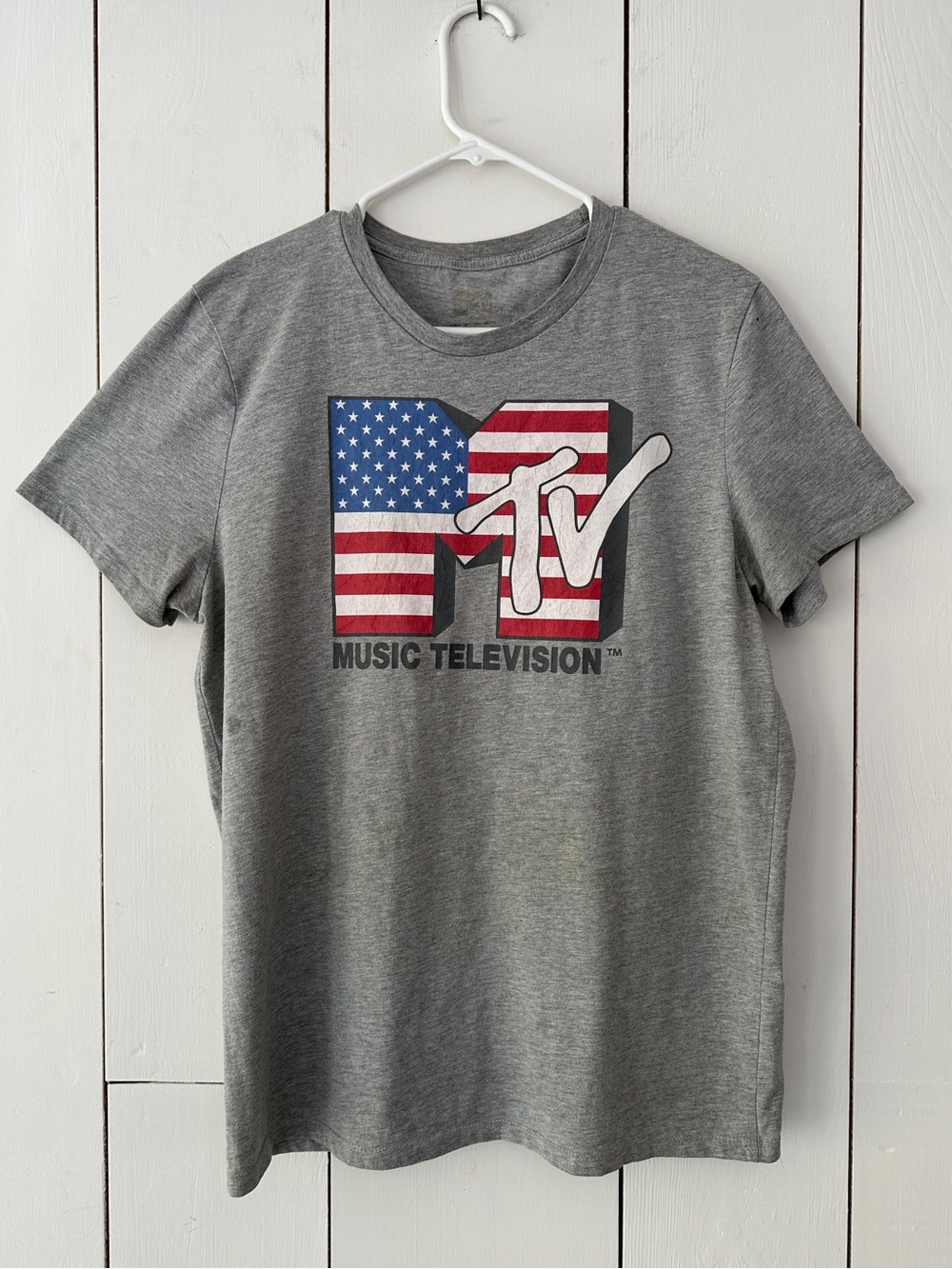 MTV Music Television Graphic T-Shirt Sz L Gray